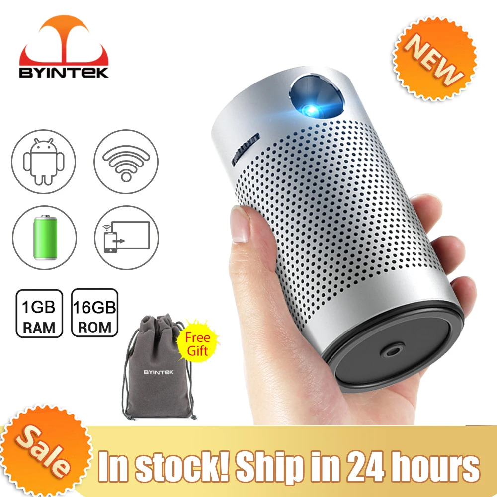 BYINTEK P7 Portable Mini Projector Pico Smart Android Wifi 1080P TV LAsEr LED Home Theater DLP Projector with Battery for 4K
BYINTEK P7 Portable Mini Projector Pico Smart Android Wifi 1080P TV LAsEr LED Home Theater DLP Projector with Battery for 4K