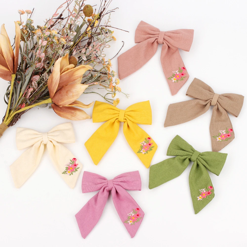 Fashion Embroidery Bows Hair Clips Solid Hairpins For Girls Handmade Ribbon Barrettes Kids Butterfly Hair Pin Korean Headwear
Fashion Embroidery Bows Hair Clips Solid Hairpins For Girls Handmade Ribbon Barrettes Kids Butterfly Hair Pin Korean Headwear