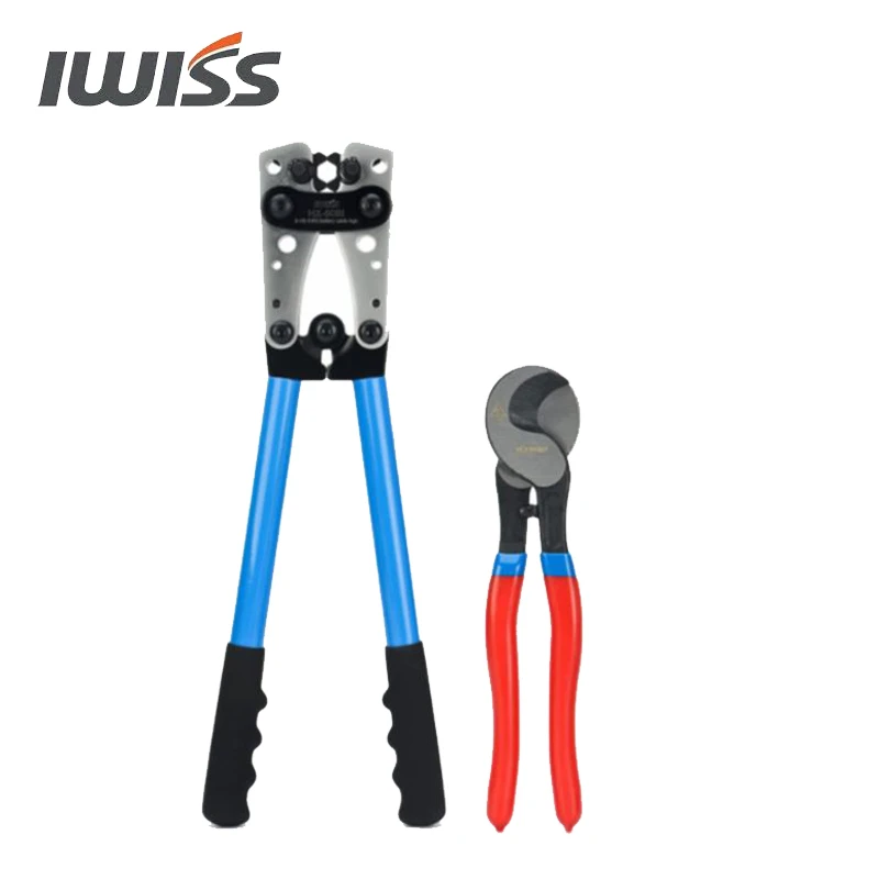 IWISS HX-50BI Battery Cable Lug Crimping Tool for 8 6 4 2 1 1/0 AWG Battery Terminal Copper Lugs with Wire Shear Cutter
IWISS HX-50BI Battery Cable Lug Crimping Tool for 8 6 4 2 1 1/0 AWG Battery Terminal Copper Lugs with Wire Shear Cutter
