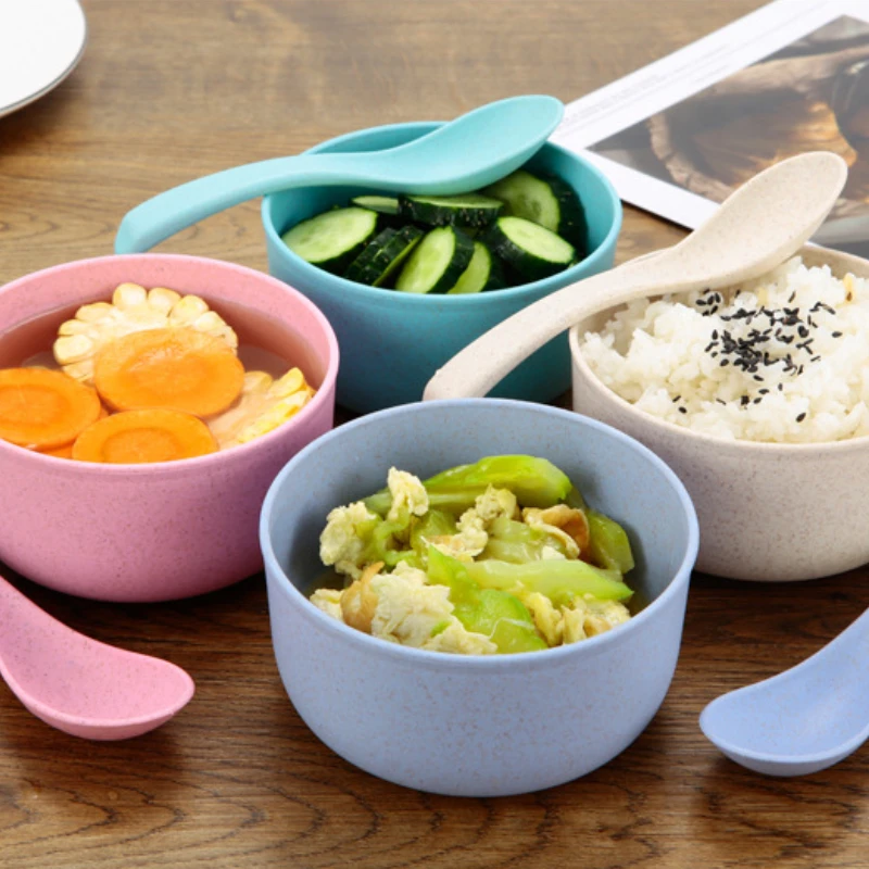 Wheat Straw Spoon Bowl Set Portable Tableware Bowl Spoon Household Children Tableware Outdoor Tableware Wheat Bowl Candy Color 
Wheat Straw Spoon Bowl Set Portable Tableware Bowl Spoon Household Children Tableware Outdoor Tableware Wheat Bowl Candy Color