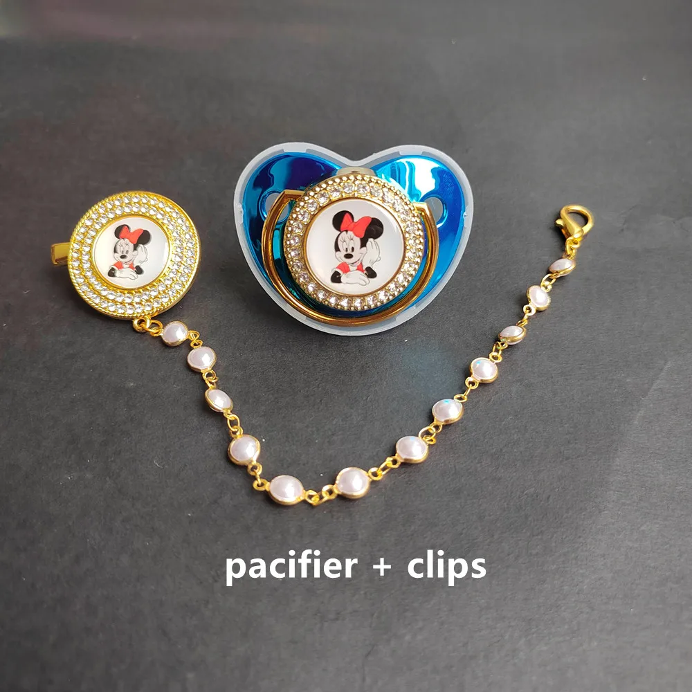 Disney Deluxe Baby Pacifier Beaded Chain Clip Silicone Pacifier New Design With Rhinestones Baby Nipple Shower Gift Chupetes
Disney Deluxe Baby Pacifier Beaded Chain Clip Silicone Pacifier New Design With Rhinestones Baby Nipple Shower Gift Chupetes