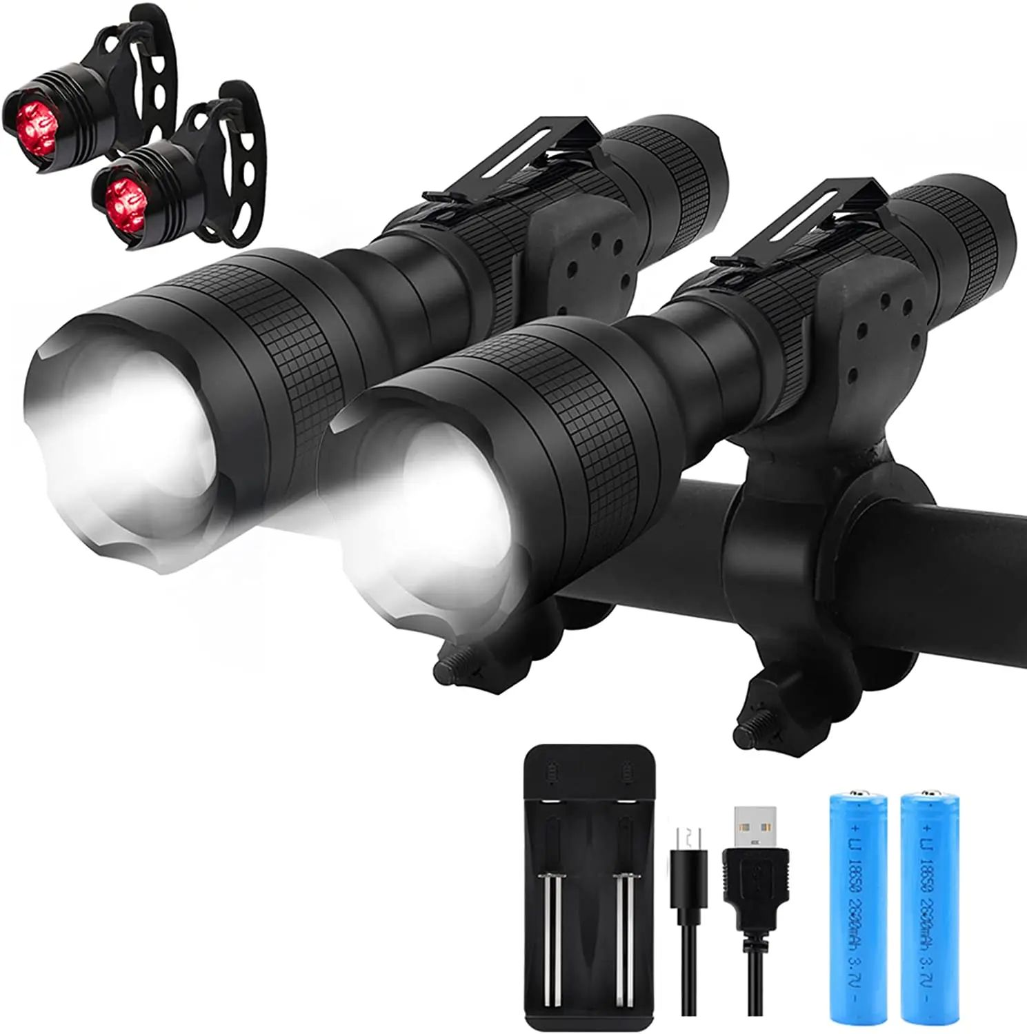 Bike Light with Free Tail Lights Bike Headlight for Mountain Street Bikes Front and Back 5 Modes LED Handheld Flashlight Battery
Bike Light with Free Tail Lights Bike Headlight for Mountain Street Bikes Front and Back 5 Modes LED Handheld Flashlight Battery