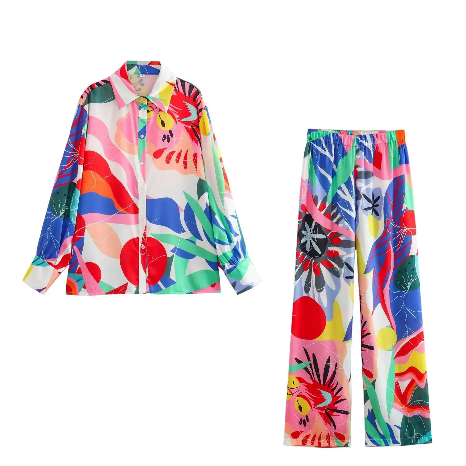 Fashion Woman Print Satin Pajamas Set Casual Long Sleeve Female Shirt Tops Korean Style Elegant Pants Ladies Sleepwear Home Suit
Fashion Woman Print Satin Pajamas Set Casual Long Sleeve Female Shirt Tops Korean Style Elegant Pants Ladies Sleepwear Home Suit