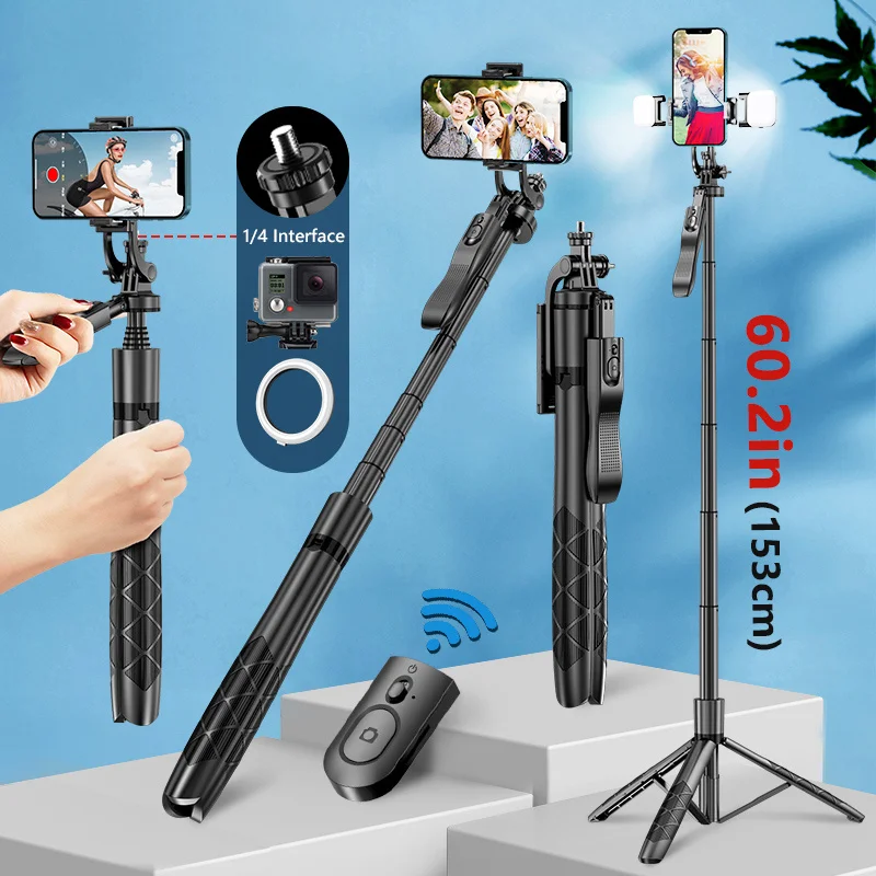 1530mm Wireless Selfie Stick Tripod Stand Foldable Monopod for Gopro Action Cameras Smartphones Balance Steady Shooting Bracket
1530mm Wireless Selfie Stick Tripod Stand Foldable Monopod for Gopro Action Cameras Smartphones Balance Steady Shooting Bracket