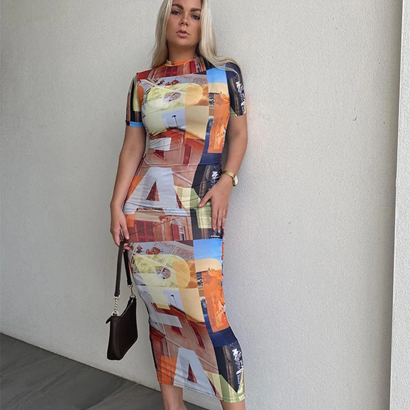 Spring Short Sleeve Letter Print Mesh Bodycon For Women Casual Long Dress Elegant Club Party Outfits Ladies Clothing Streetwear
Spring Short Sleeve Letter Print Mesh Bodycon For Women Casual Long Dress Elegant Club Party Outfits Ladies Clothing Streetwear