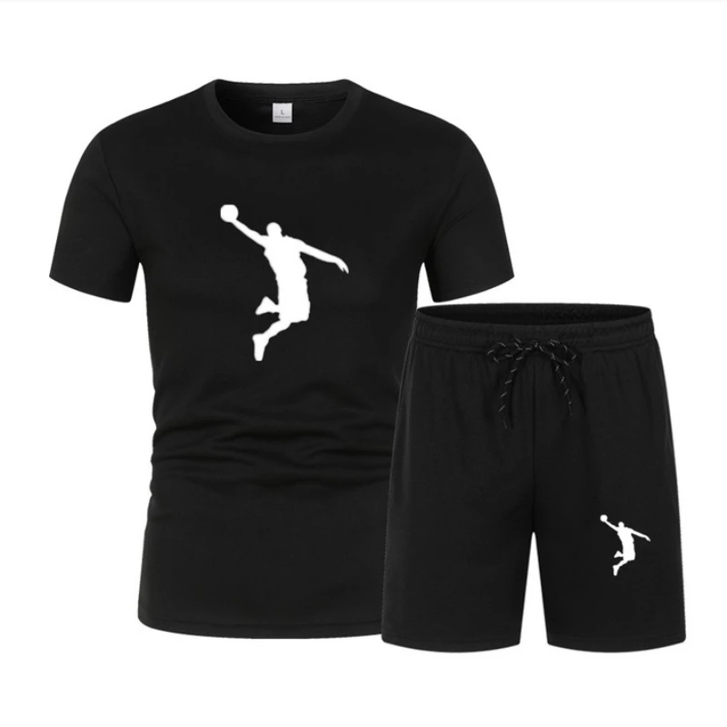 Summer Fashion Men's Casual Sports T-shirt + Shorts Suit Sports Basketball Shorts Suit Outdoor Running Fitness Cotton T-shirt
Summer Fashion Men's Casual Sports T-shirt + Shorts Suit Sports Basketball Shorts Suit Outdoor Running Fitness Cotton T-shirt