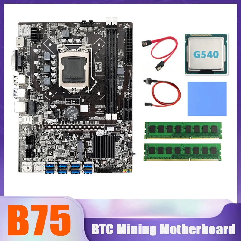 Материнская плата B75 BTC Miner 8xusb + G540 ЦП + 2XDDR3 4G 1333 МГц ОЗУ + кабель SATA + кабель переключателя + термопрокладка B75
Материнская плата B75 BTC Miner 8xusb + G540 ЦП + 2XDDR3 4G 1333 МГц ОЗУ + кабель SATA + кабель переключателя + термопрокладка B75