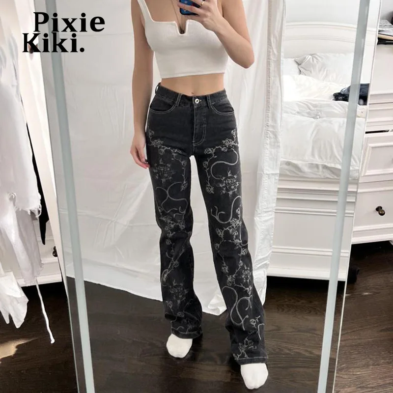 PixieKiki 90s Fashion Vintage Printed Black Denim Trousers Low Waisted Woman Baggy Jeans Streetwear Goth Bottoms P84-DB61
PixieKiki 90s Fashion Vintage Printed Black Denim Trousers Low Waisted Woman Baggy Jeans Streetwear Goth Bottoms P84-DB61