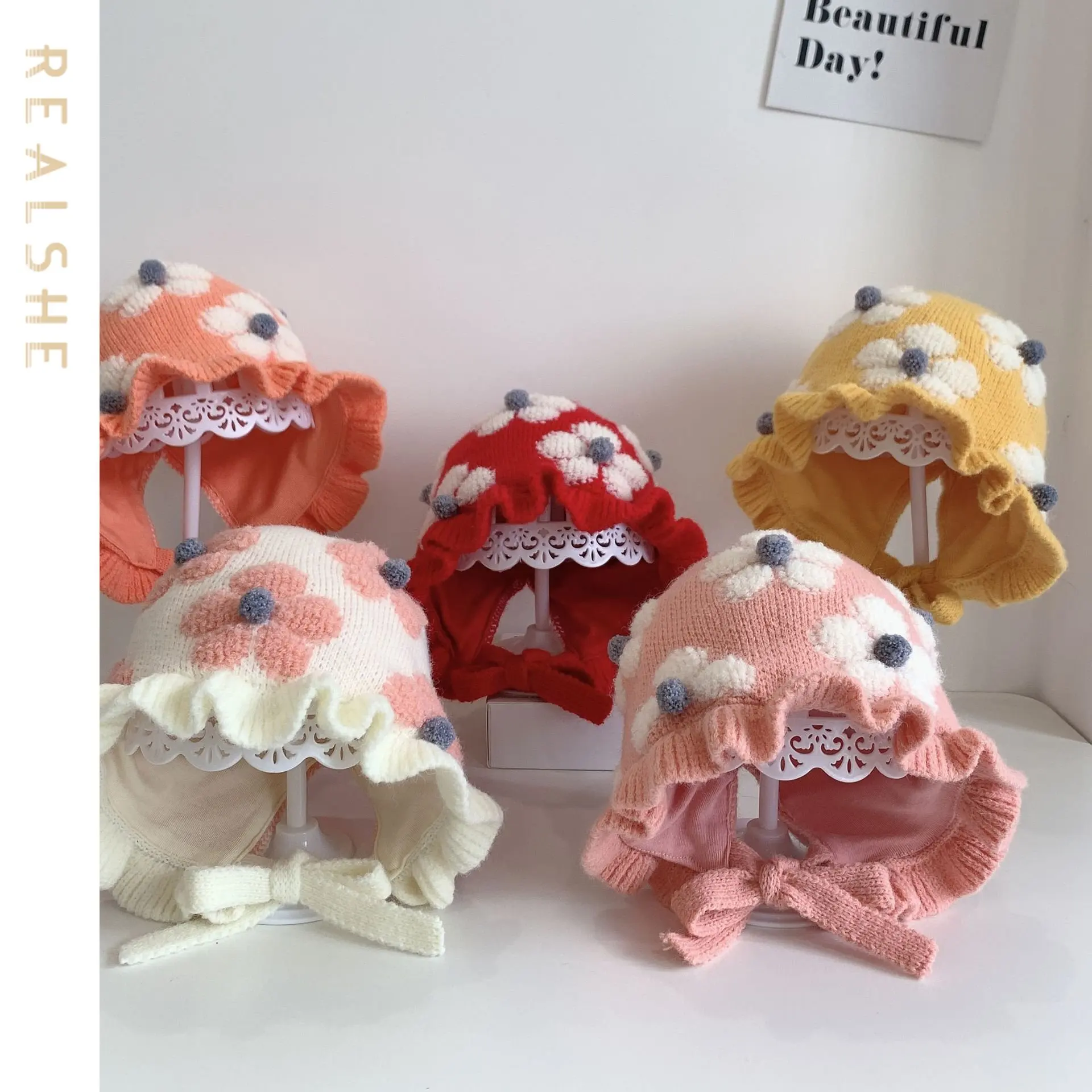 Autumn Winter Warm Baby Double Fur Flowers Knitted Hats Infant Newborn Girls Cute Ruffle Beanie Cap Kids Bonnet
Autumn Winter Warm Baby Double Fur Flowers Knitted Hats Infant Newborn Girls Cute Ruffle Beanie Cap Kids Bonnet