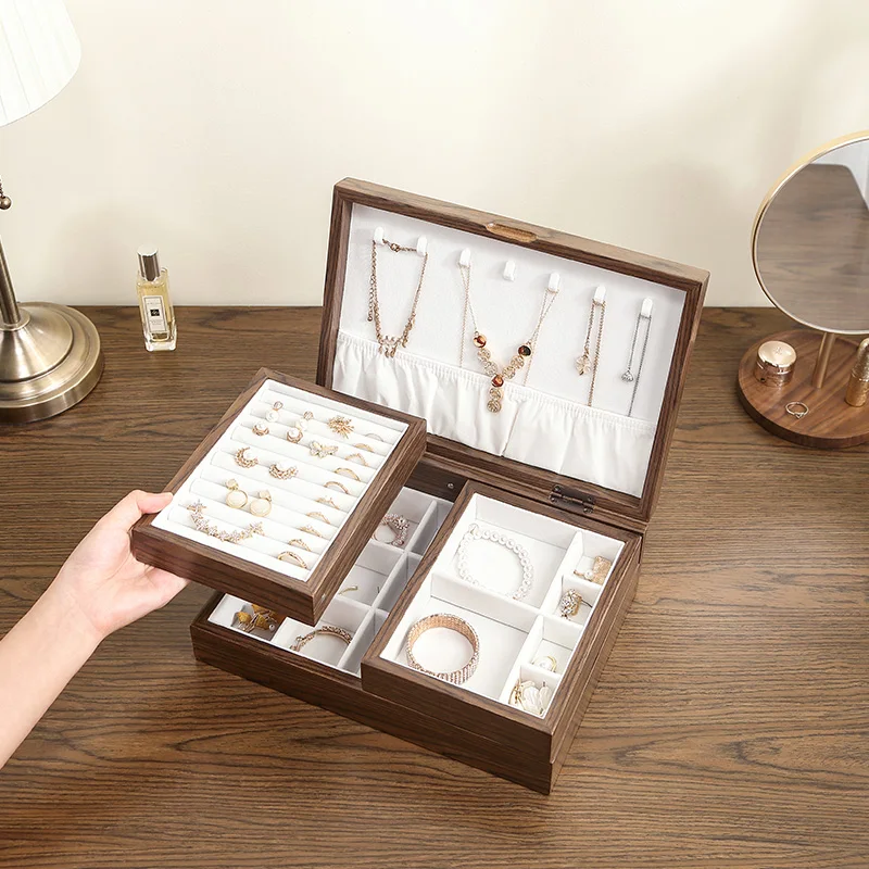 Storage Vintage 3-in-1 Large Wooden Jewelry Double Multi-layered Capacity Necklace Ring
Storage Vintage 3-in-1 Large Wooden Jewelry Double Multi-layered Capacity Necklace Ring