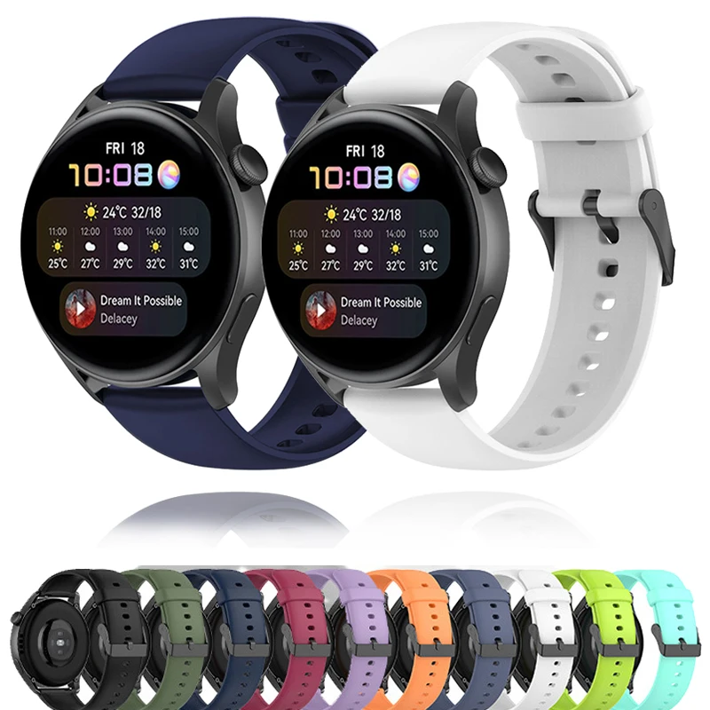 

20mm 22mm Silicone Band for Samsung Galaxy Watch Active 2 Watch 3 45mm 42mm Gear S3 Watchband Bracelet Strap for Amazfit Bip