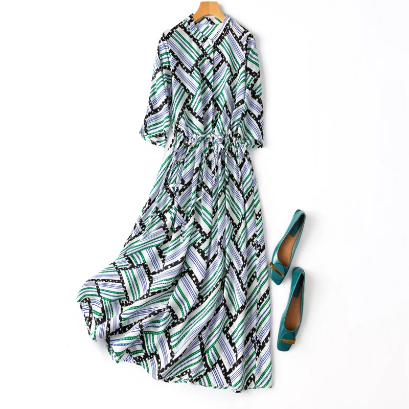 Summer Natural Silk High Quality Thin Vestido De Mujer Dress Women Bohemian Mid-Calf STAND Women Clothes Vestido Feminino
Summer Natural Silk High Quality Thin Vestido De Mujer Dress Women Bohemian Mid-Calf STAND Women Clothes Vestido Feminino