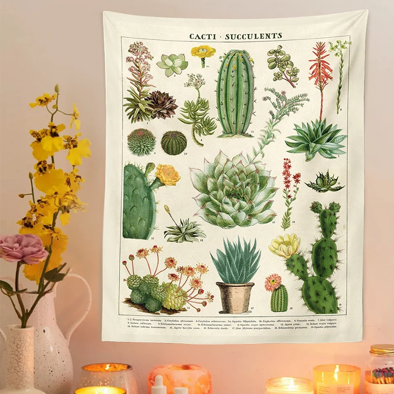 Botanical Cactus Tapestry Wall Hanging Flower Reference Chart Hippie Bohemian Tapestries Colorful Psychedelic Home Room Decor
Botanical Cactus Tapestry Wall Hanging Flower Reference Chart Hippie Bohemian Tapestries Colorful Psychedelic Home Room Decor