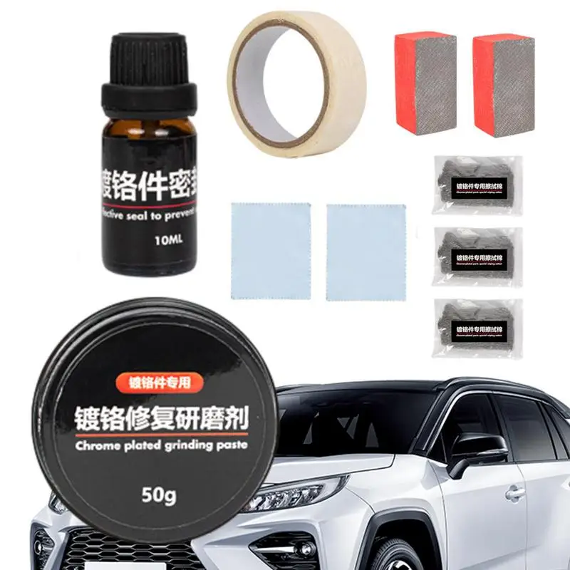 

Chrome Cleaner Car Standard Rust Refining Cleaning Agent Auto Detailing Care For Bumpers RVs Boats Motorcycles And Chrome Plated