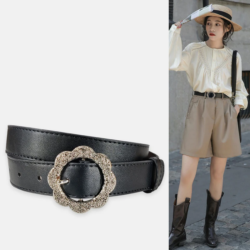 Female Jeans Belts For Women Waist Dress Corset Vintage Flower Buckle Coat Waistband PU Leather Long Strap Designer
Female Jeans Belts For Women Waist Dress Corset Vintage Flower Buckle Coat Waistband PU Leather Long Strap Designer