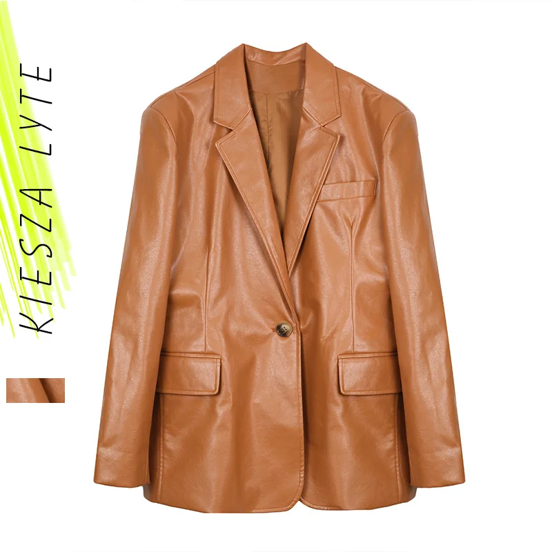 NEW Leather Jacket Women 2022 Spring Autumn Orange Brown PU Leather Coat Vintage Outwear Cool Streetwear lady
NEW Leather Jacket Women 2022 Spring Autumn Orange Brown PU Leather Coat Vintage Outwear Cool Streetwear lady