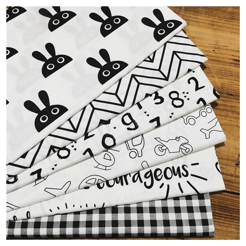 7 Styles White Quilting Fabric Set Classical Black Polka Dot Checkerboard Fat Quarters Fabric Bundles for Handmade Supplies
7 Styles White Quilting Fabric Set Classical Black Polka Dot Checkerboard Fat Quarters Fabric Bundles for Handmade Supplies