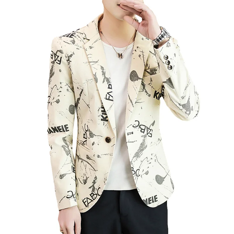 Boutique Men's Letter Printing Casual Trend Gentleman British Style Suit Youth Business Fashion Comfortable Men's Slim Coat Suit
Boutique Men's Letter Printing Casual Trend Gentleman British Style Suit Youth Business Fashion Comfortable Men's Slim Coat Suit