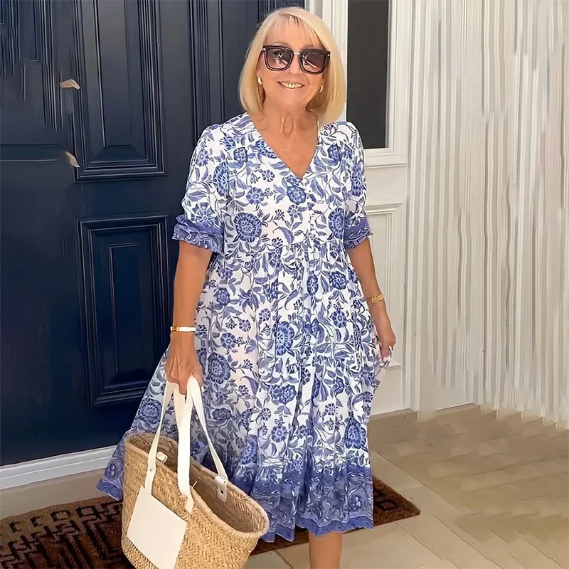 2023 elegant casual dress, Summer Temperament Commuter Long Fragmented Flower Tie Dye Print Large Loose Versatile Dress for Wome
2023 elegant casual dress, Summer Temperament Commuter Long Fragmented Flower Tie Dye Print Large Loose Versatile Dress for Wome