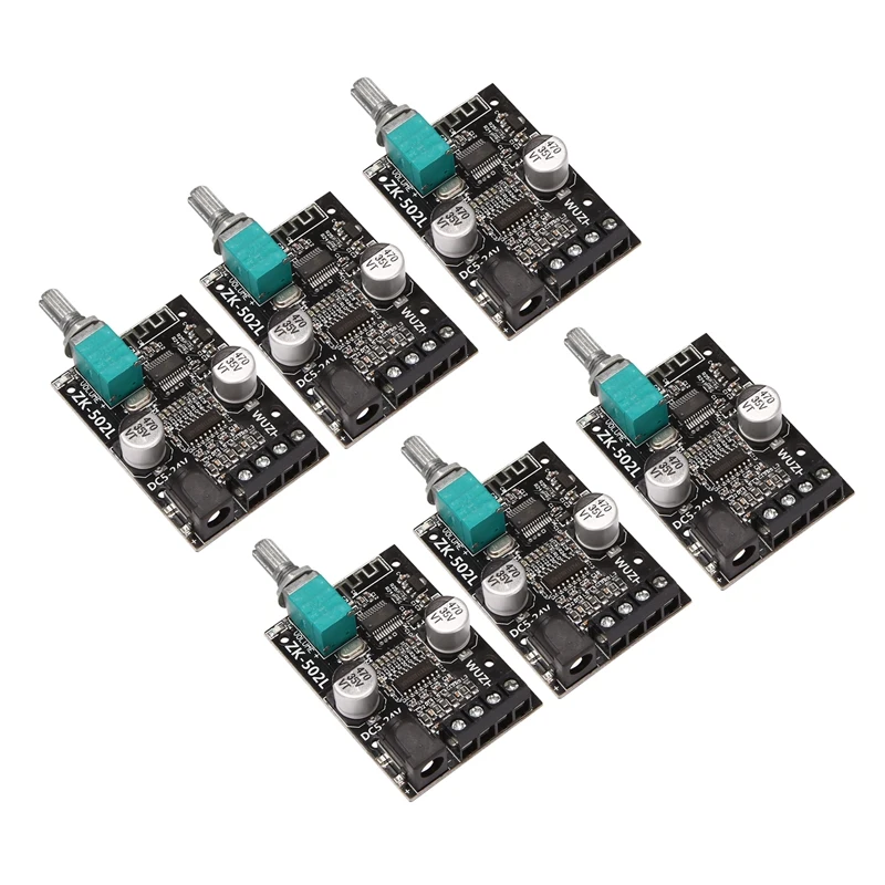 6X Bluetooth 5.0 Wireless Audio Digital Power Amplifier Stereo Board 50Wx2 Bluetooth Amp Amplificador ZK-502L
6X Bluetooth 5.0 Wireless Audio Digital Power Amplifier Stereo Board 50Wx2 Bluetooth Amp Amplificador ZK-502L