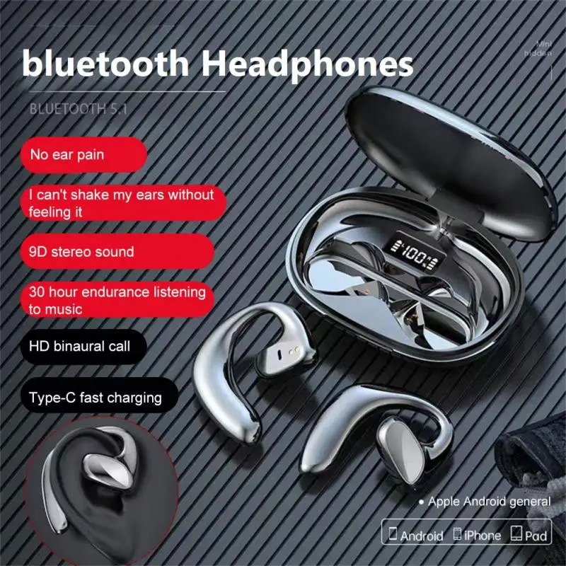 Air Conduction Bluetooth Headphones Noise Reduction 9D Stereo Sports Wireless Earphones Ear Hooks Headsets Earbuds For Phones
Air Conduction Bluetooth Headphones Noise Reduction 9D Stereo Sports Wireless Earphones Ear Hooks Headsets Earbuds For Phones