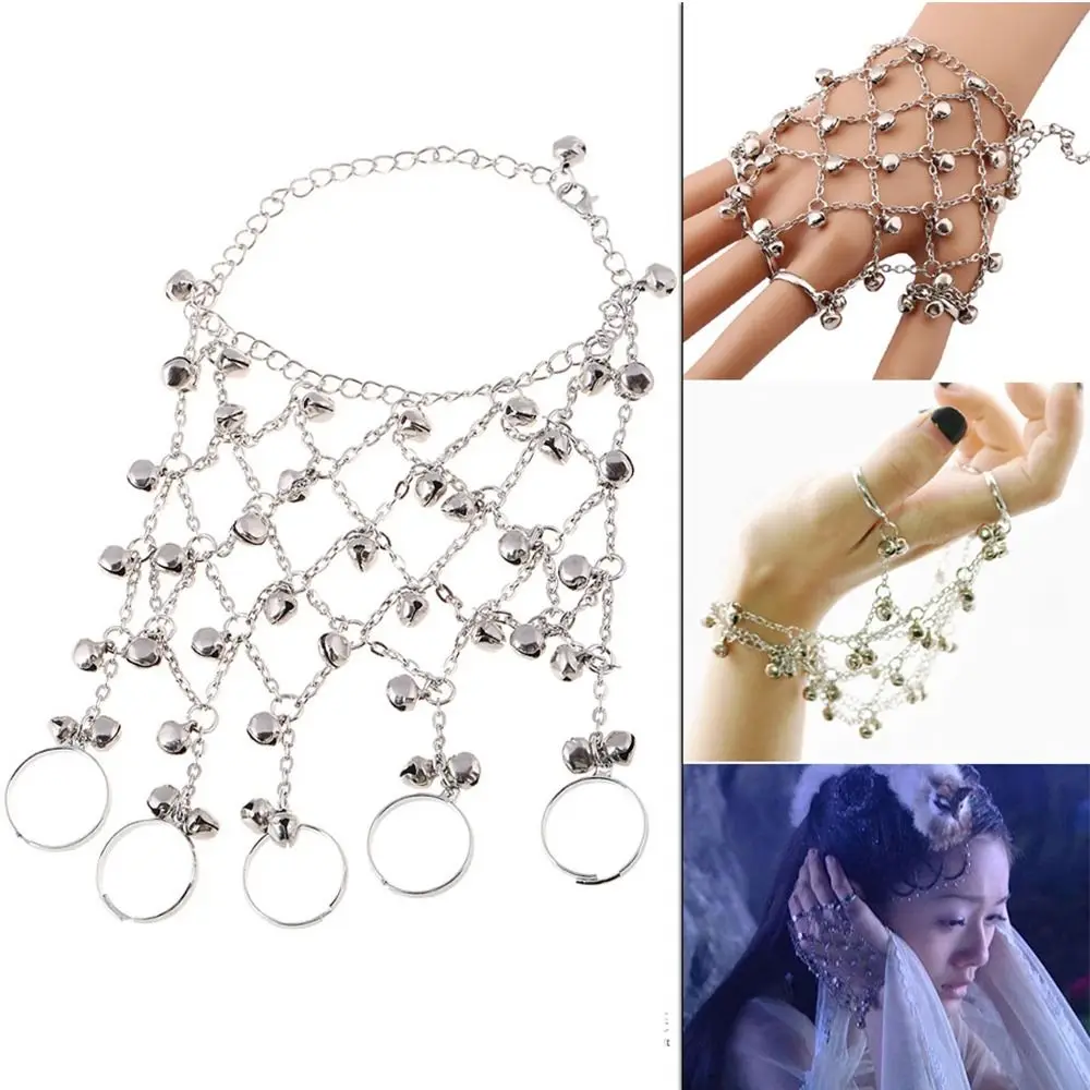 Chinese Style Retro Hand Chain Fishing Net Full Bell Bracelet with Rings for Women Connected Finger Bracelets Jewelry 
Chinese Style Retro Hand Chain Fishing Net Full Bell Bracelet with Rings for Women Connected Finger Bracelets Jewelry