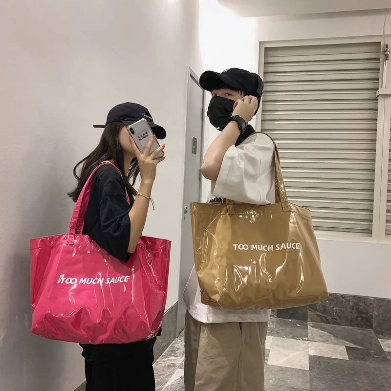 Large Capacity Canvas Bags 2022 Trend Women PVC School Student Shoulder Bags Casual Shopping Bags Handbags Totes Open Bag Female 
Large Capacity Canvas Bags 2022 Trend Women PVC School Student Shoulder Bags Casual Shopping Bags Handbags Totes Open Bag Female