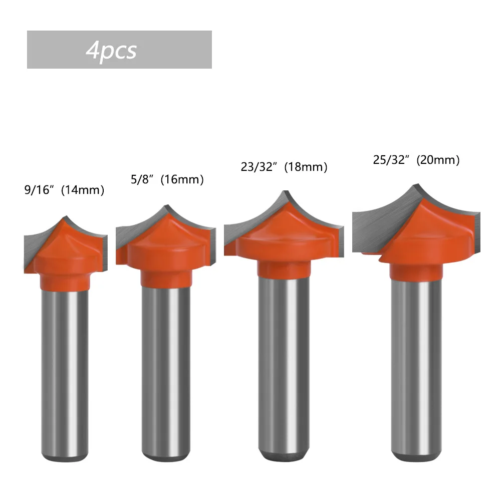 4pcs 8mm Shank Router Bits Solid Carbide Point Round Nose Bits Milling Cutter Woodworking Mechanical Workshop Wood Carving Tools
4pcs 8mm Shank Router Bits Solid Carbide Point Round Nose Bits Milling Cutter Woodworking Mechanical Workshop Wood Carving Tools