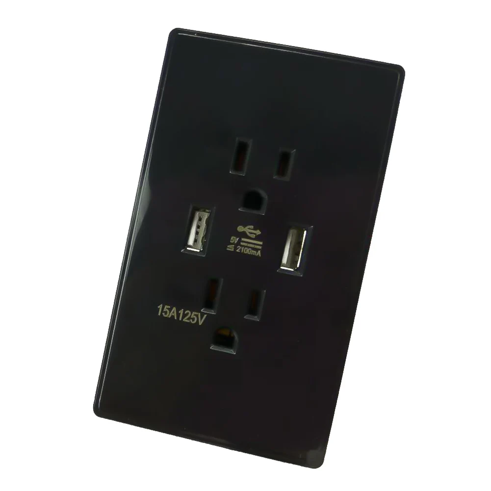Switches Socket Panel Home Charger Panel Cover Wall Switch Socket With USB 120 * 70 * 44mm 125V/15A 2 USB Ports
Switches Socket Panel Home Charger Panel Cover Wall Switch Socket With USB 120 * 70 * 44mm 125V/15A 2 USB Ports
