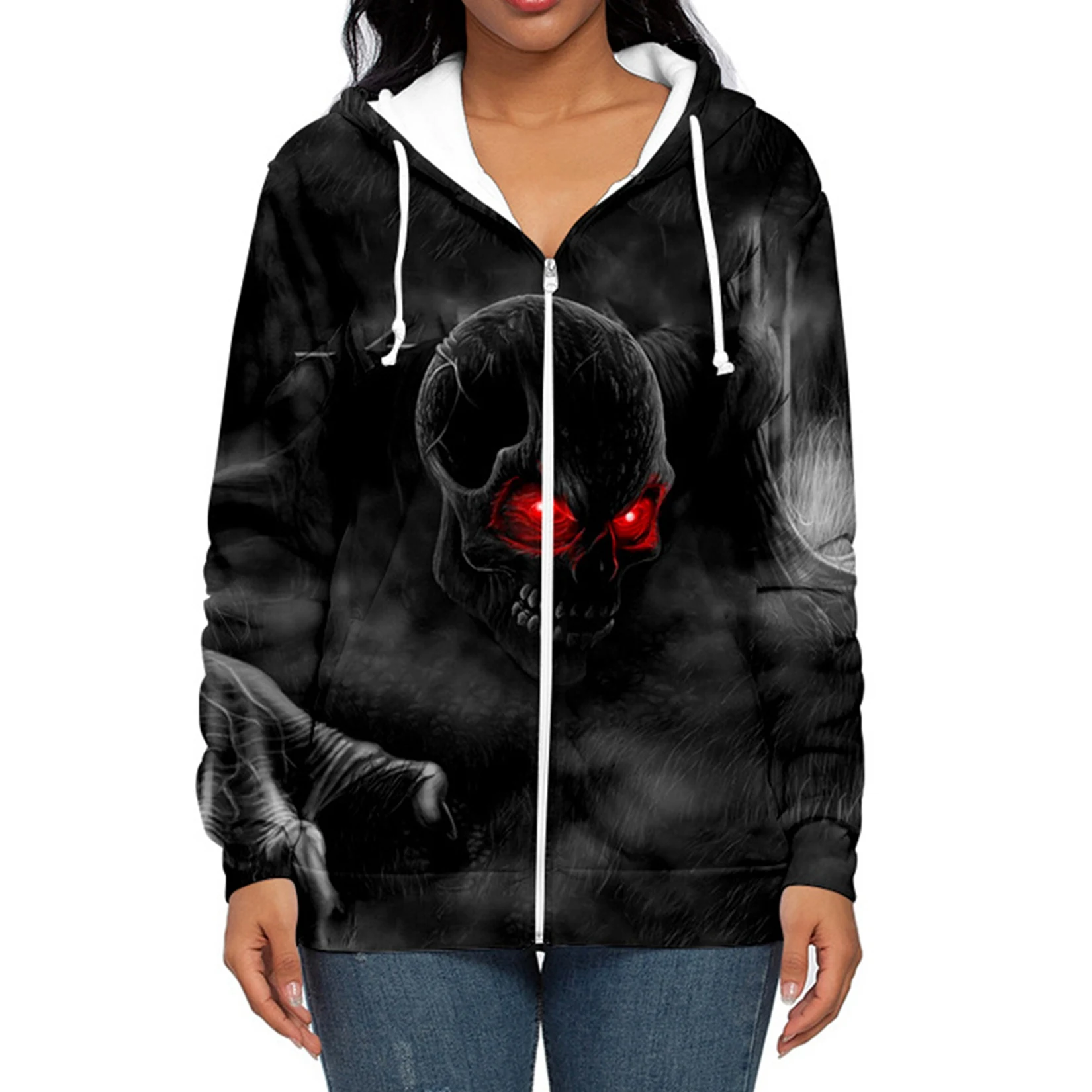 Women's Halloween Hoodie Long Sleeve Full Zip Fleece Sweatshirt for Spring/fall, Pumpkin Cobweb
Women's Halloween Hoodie Long Sleeve Full Zip Fleece Sweatshirt for Spring/fall, Pumpkin Cobweb
