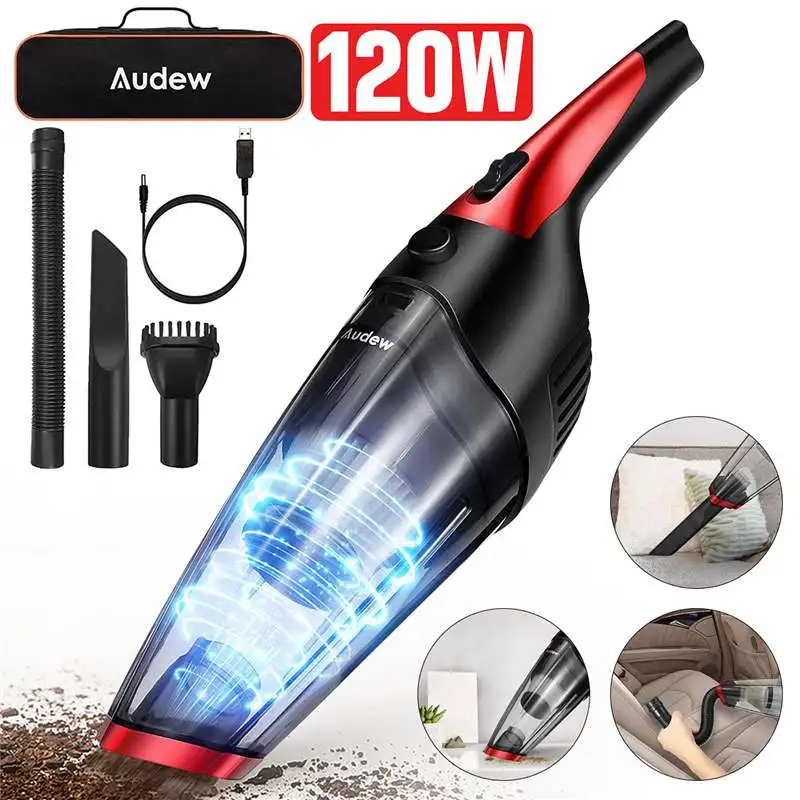 Audew 120W 7000Pa Car Vacuum Cleaner Portable Handheld Powerful Rechargeable Wet Dry for Car Interior Home Pet Hair office
Audew 120W 7000Pa Car Vacuum Cleaner Portable Handheld Powerful Rechargeable Wet Dry for Car Interior Home Pet Hair office