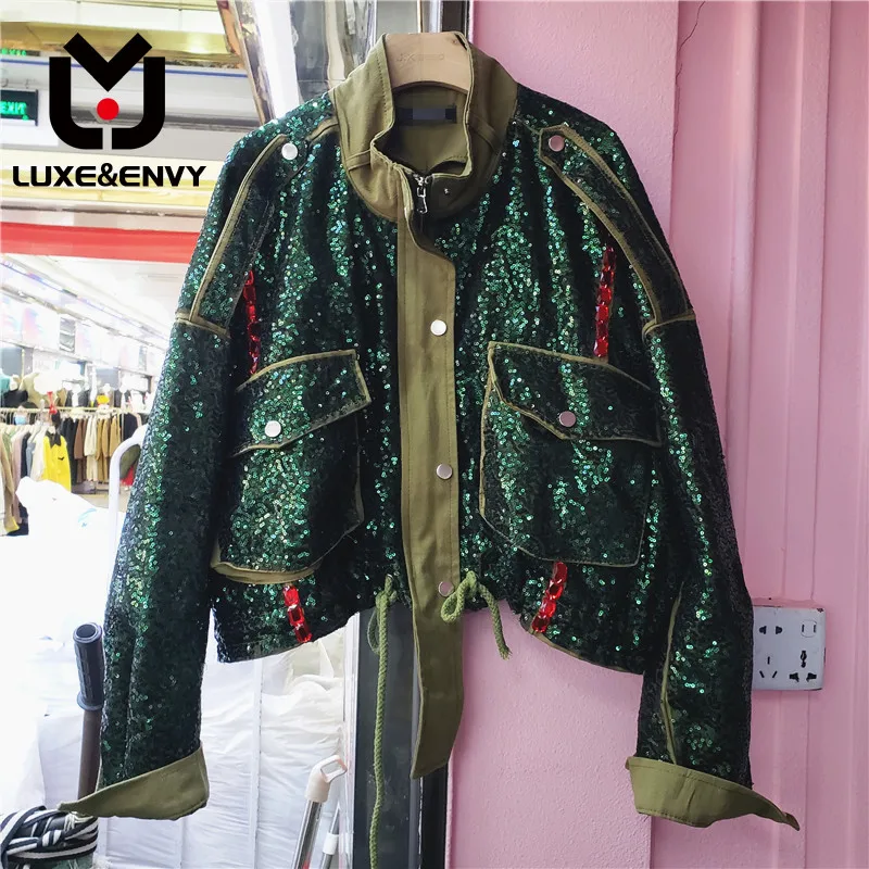 Женский блестящий костюм люкс & ENVY Green, короткая куртка с большими карманами для весны и осени, 2023
Женский блестящий костюм люкс & ENVY Green, короткая куртка с большими карманами для весны и осени, 2023