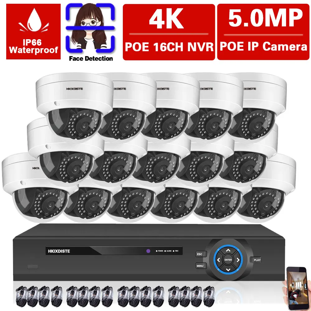16CH 4K NVR Security Camera System 5MP CCTV POE IP Dome Camera Set Indoor Outdoor Vedio Surveillance Camera System Kit XMEYE P2P
16CH 4K NVR Security Camera System 5MP CCTV POE IP Dome Camera Set Indoor Outdoor Vedio Surveillance Camera System Kit XMEYE P2P
