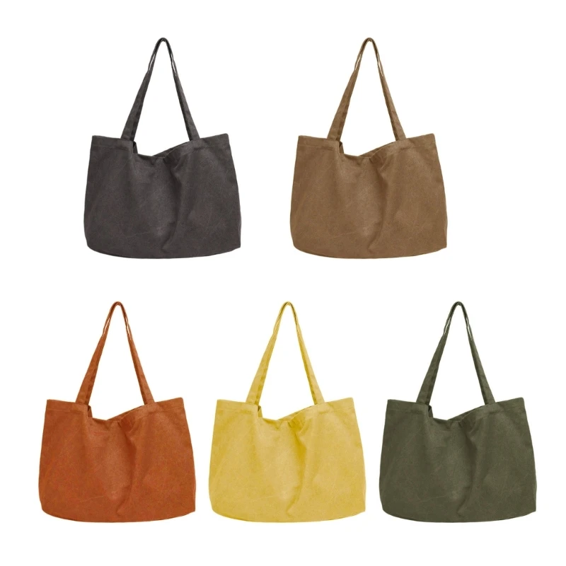 Solid Color Shoulder Bag for Women Reusable Handbag All-matching Canvas Tote Bag
Solid Color Shoulder Bag for Women Reusable Handbag All-matching Canvas Tote Bag