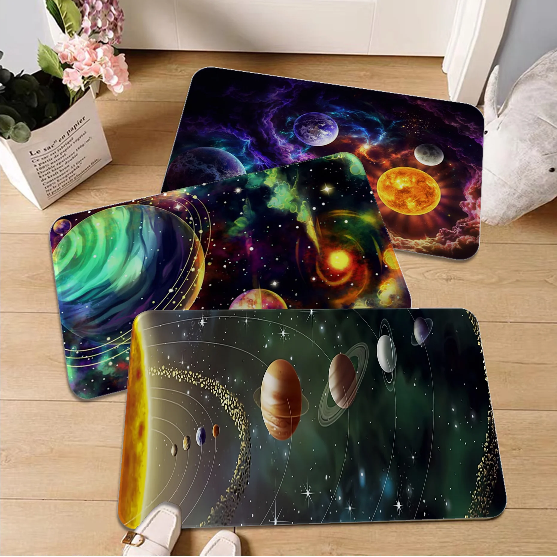 Space Universe Planet Hallway Carpet Cheaper Anti-slip Modern Living Room Balcony Printed Doormat Area Rug
Space Universe Planet Hallway Carpet Cheaper Anti-slip Modern Living Room Balcony Printed Doormat Area Rug