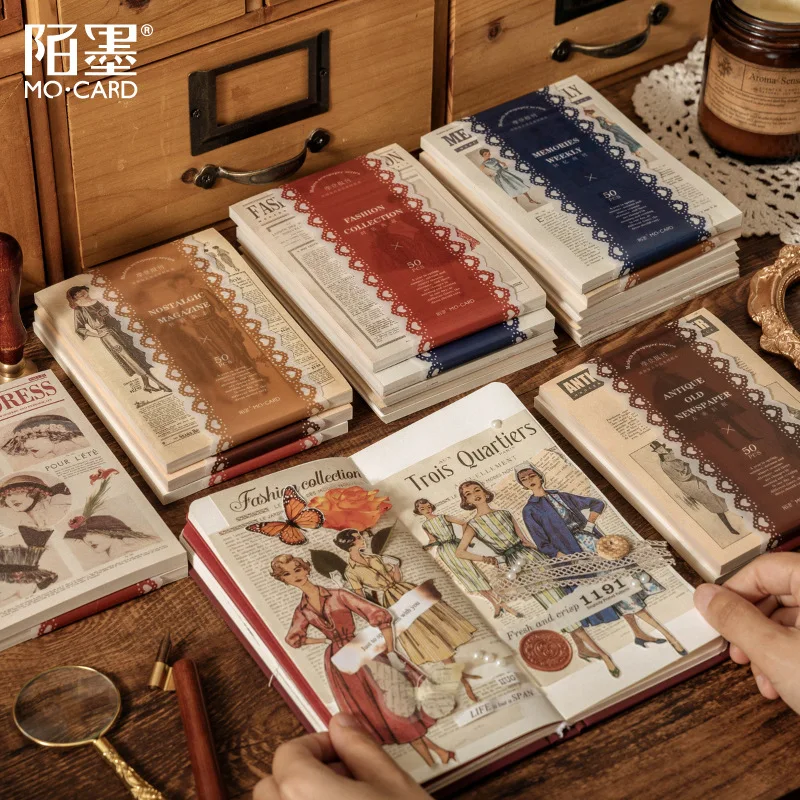 50 Sheets INS Retro Journal Material Paper Literature Art Memo Pad DIY Scrapbooking Background Decoration Notes Paper Stationery
50 Sheets INS Retro Journal Material Paper Literature Art Memo Pad DIY Scrapbooking Background Decoration Notes Paper Stationery