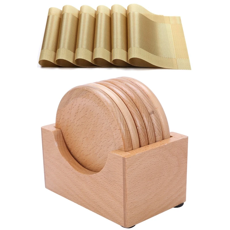 Placemat, Crossweave Woven Non-Slip Mats With Coffee Cup Wooden Coaster Beech Round Insulation Pad Solid Wood
Placemat, Crossweave Woven Non-Slip Mats With Coffee Cup Wooden Coaster Beech Round Insulation Pad Solid Wood