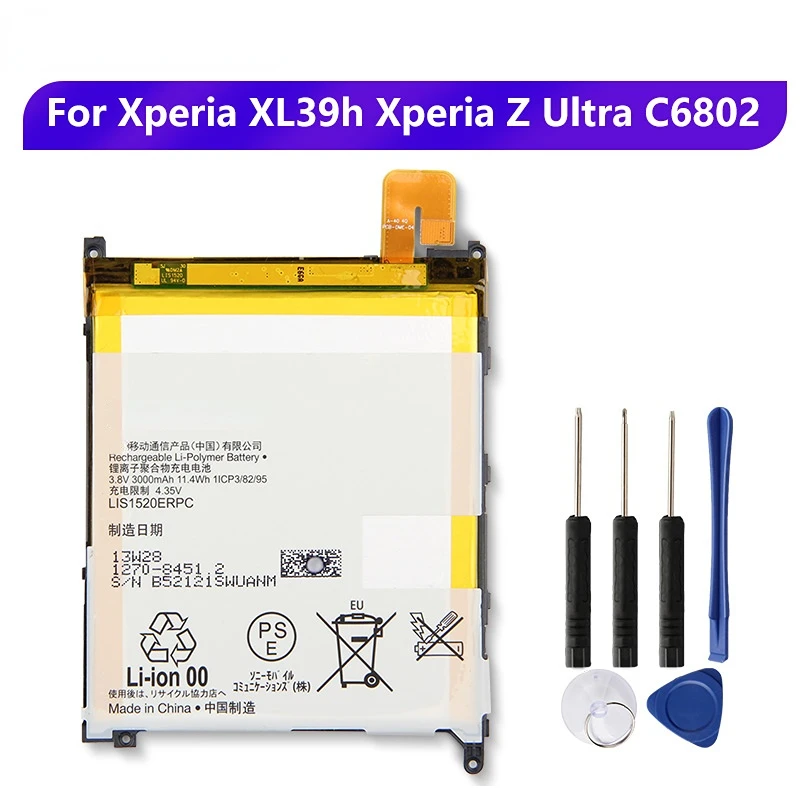 Replacement Battery LIS1520ERPC For XL39h Xperia Z Ultra C6833 C6802 Togari L4 ZU Rechargeable Phone Battery 3000mAh 
Replacement Battery LIS1520ERPC For XL39h Xperia Z Ultra C6833 C6802 Togari L4 ZU Rechargeable Phone Battery 3000mAh