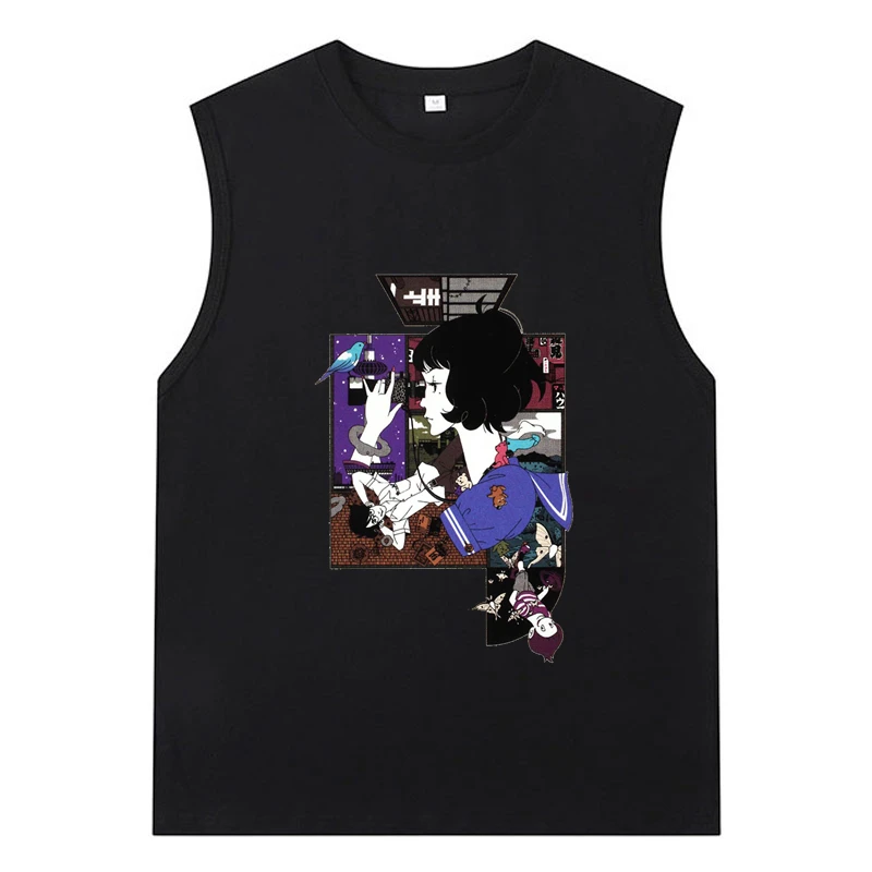Топ Мужской Хлопковый без рукавов татами галактика аниме Shinwa Taikei Yuasa Watashi манга
