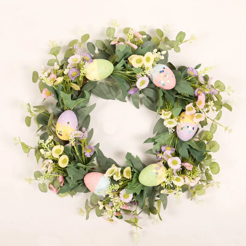 2023 Spring Easter Egg Wreath With Artificial Egg Wild Flowers And Green Leaves Front Door 45cm
2023 Spring Easter Egg Wreath With Artificial Egg Wild Flowers And Green Leaves Front Door 45cm