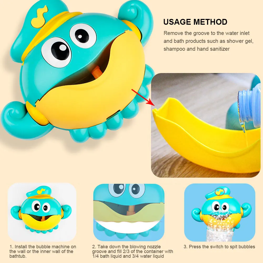 В форме осьминога устройство для мыльных пузырей для ванны с питанием от батарейки, пластиковые дующие пузырьки для ванны, Игрушки для ванн... 
В форме осьминога устройство для мыльных пузырей для ванны с питанием от батарейки, пластиковые дующие пузырьки для ванны, Игрушки для ванн...