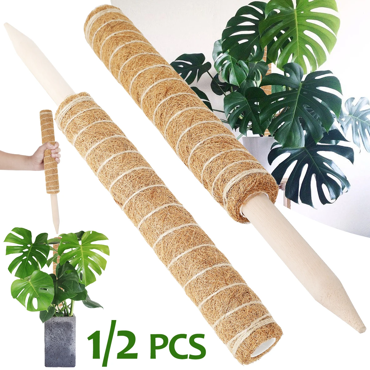 Moss Pole 17.7 Inch Coco Plant Pole Coco Coir Pole for Plants Monstera Moss Stick Coir Totem Pole Plant Support Stake for
Moss Pole 17.7 Inch Coco Plant Pole Coco Coir Pole for Plants Monstera Moss Stick Coir Totem Pole Plant Support Stake for