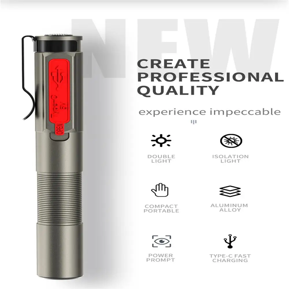 Portable Led Pen Light 15-30 Lumens Type-c Charging Ipx4 Waterproof Lamp With Pen Clip Torch Flashlights for Nurse Doctor Newest
Portable Led Pen Light 15-30 Lumens Type-c Charging Ipx4 Waterproof Lamp With Pen Clip Torch Flashlights for Nurse Doctor Newest