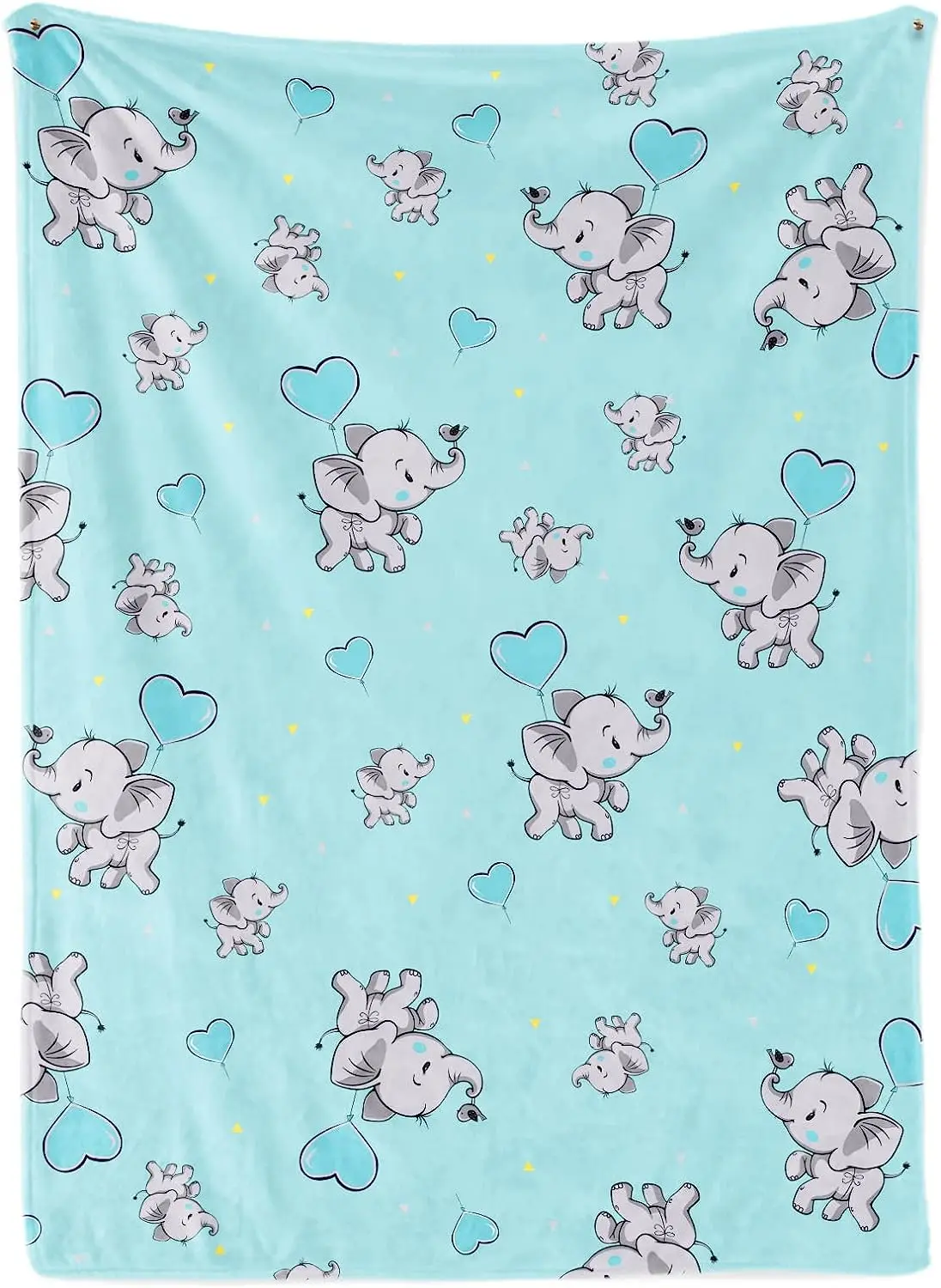 

Elephant Throw Blanket for Boys, Soft Flannel Blue Elephant Toddler Blanket, Printed Animal Throws Blankets for Kids