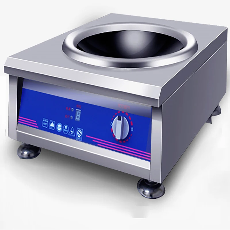

Коммерческая электромагнитная плита 5000 Вт вогнутое кухонное оборудование для столовой высокомощная настольная электромагнитная плита