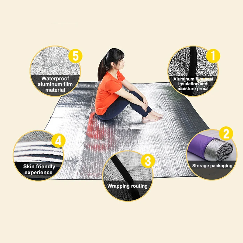 Moisture-proof EVA Pad Camping Sleeping Mat Beach Mattress Thermal Double-sided Outdoor Cushion Foldable Aluminum Film Picnic
Moisture-proof EVA Pad Camping Sleeping Mat Beach Mattress Thermal Double-sided Outdoor Cushion Foldable Aluminum Film Picnic