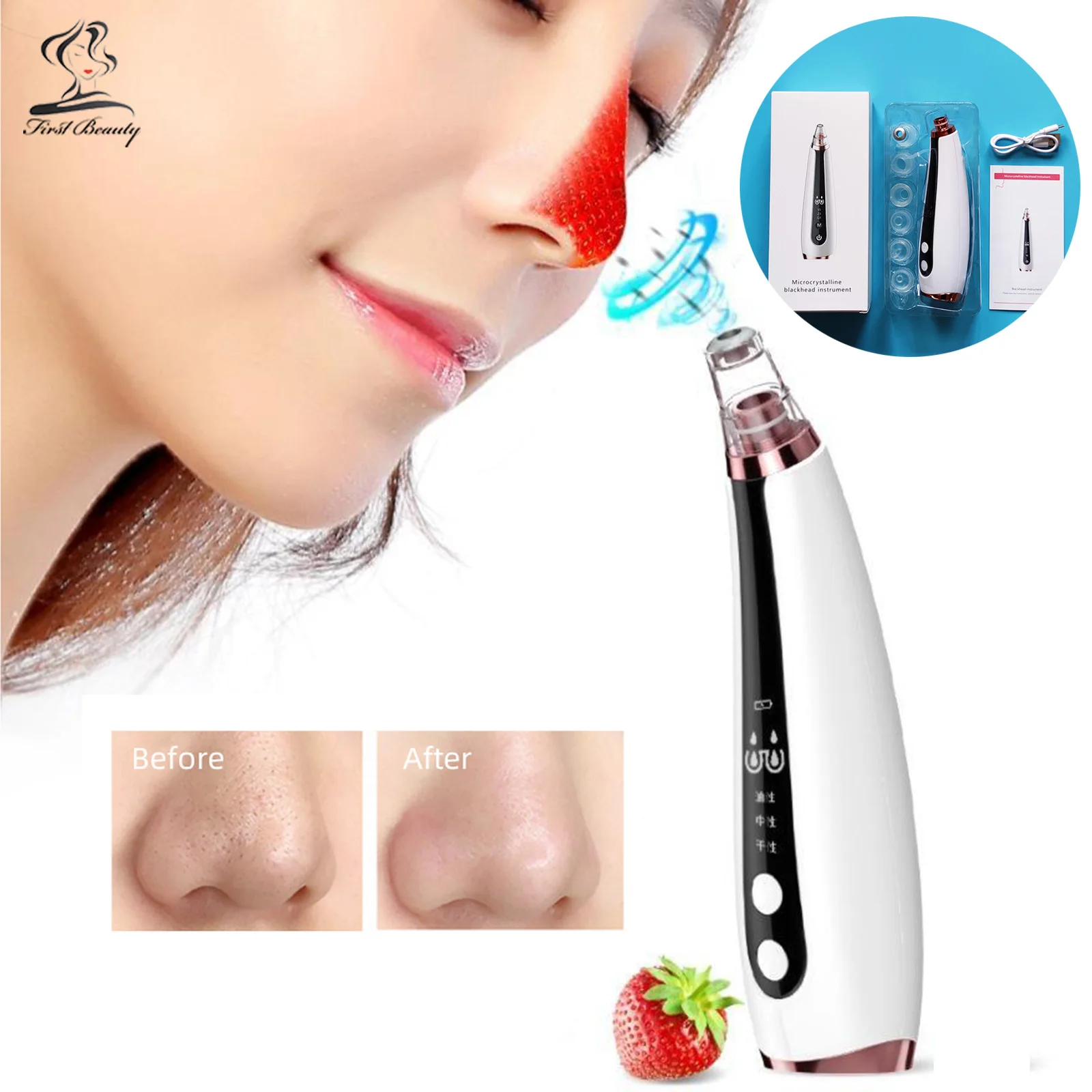 

Electric Blackhead Remover Vacuum Sucker Face Deep Cleaning Facial Pore Cleaner Skin Care Tools Acne Pimple Comedone Extractor