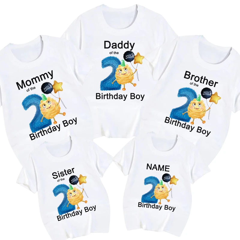 Birthday Family T Shirt Daddy Mommy Brother Sister of the Birthday Boy Tshirt Number Tees Age 1 2 3 4 5 6 7 8 Monster Clothes
Birthday Family T Shirt Daddy Mommy Brother Sister of the Birthday Boy Tshirt Number Tees Age 1 2 3 4 5 6 7 8 Monster Clothes