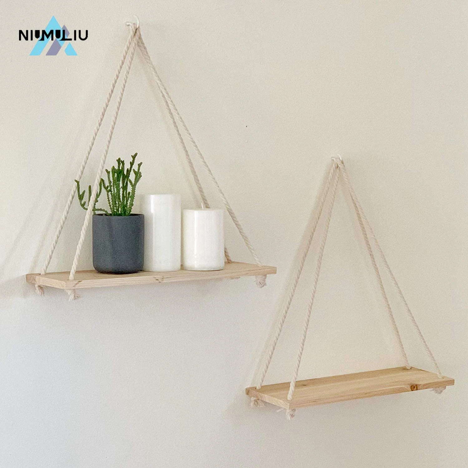 D2 2PCS Wooden Rope Swing Wall Hanging Plant Flower Pot Tray Mounted Floating Wall Shelves Nordic Home Decoration Simple Design
D2 2PCS Wooden Rope Swing Wall Hanging Plant Flower Pot Tray Mounted Floating Wall Shelves Nordic Home Decoration Simple Design