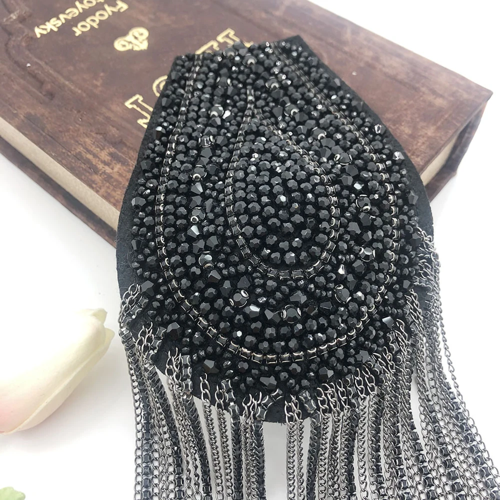 Tassels Rhinestones Jewelry Epaulet Fashion Beaded Tassel Patch Heavy Industry Drill Chain Epaulets Clothes Decor Sewing Patch
Tassels Rhinestones Jewelry Epaulet Fashion Beaded Tassel Patch Heavy Industry Drill Chain Epaulets Clothes Decor Sewing Patch